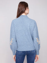 Load image into Gallery viewer, H.Denim Mock Neck Sweater with Sleeve Detail
