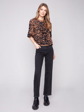 Load image into Gallery viewer, Cheetah Balloon Elbow Sleeve Knit Sweater
