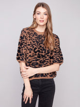 Load image into Gallery viewer, Cheetah Balloon Elbow Sleeve Knit Sweater
