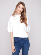 Load image into Gallery viewer, Ecru Balloon Elbow Sleeve Knit Sweater
