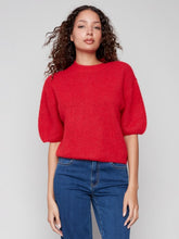 Load image into Gallery viewer, Crimson Balloon Elbow Sleeve Knit Sweater
