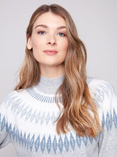 Load image into Gallery viewer, Light Grey  Après-Ski Jacquard Mock Neck Sweater
