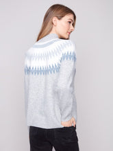 Load image into Gallery viewer, Light Grey  Après-Ski Jacquard Mock Neck Sweater
