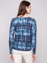 Load image into Gallery viewer, Shadow Printed Boat Neck Sweater With Side Buttons
