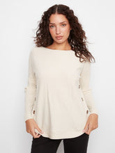 Load image into Gallery viewer, H. Natural Boat Neck Sweater With Side Buttons

