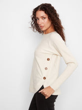 Load image into Gallery viewer, H. Natural Boat Neck Sweater With Side Buttons
