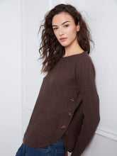 Load image into Gallery viewer, H. Coffee Boat Neck Sweater With Side Buttons
