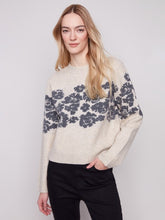 Load image into Gallery viewer, Flower Jacquard Crew Neck Sweater

