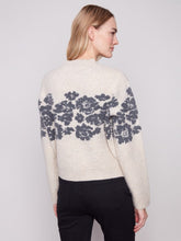 Load image into Gallery viewer, Flower Jacquard Crew Neck Sweater
