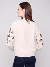 Load image into Gallery viewer, Oat Mock Neck Sweater With Animal Print Sequin Detail
