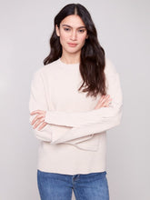 Load image into Gallery viewer, Oat Crew Neck Sweater With Cable Sleeve Detail
