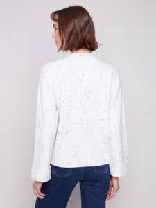Cookie N Cream Cable Knit Sweater With Wide Cuffs