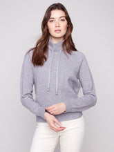 Load image into Gallery viewer, H. Grey Textured Cowl Neck Knit Sweater
