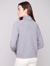 Load image into Gallery viewer, H. Grey Textured Cowl Neck Knit Sweater
