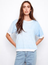Load image into Gallery viewer, Blue Bell Short Sleeve Reverse Print Cotton Sweater

