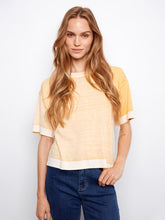 Load image into Gallery viewer, Sunshine Short Sleeve Reverse Print Cotton Sweater
