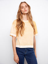Load image into Gallery viewer, Sunshine Short Sleeve Reverse Print Cotton Sweater
