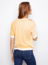Load image into Gallery viewer, Sunshine Short Sleeve Reverse Print Cotton Sweater
