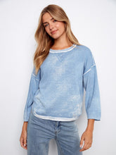 Load image into Gallery viewer, Blue Bell Rounded Hem Cotton Sweater
