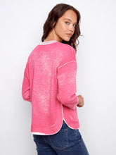 Load image into Gallery viewer, Fuchsia Rounded Hem Cotton Sweater
