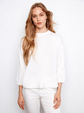 Load image into Gallery viewer, White Rounded Hem Cotton Sweater
