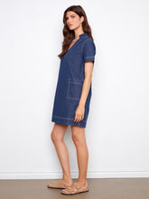Load image into Gallery viewer, Indgio V-Neck Denim Mini Dress
