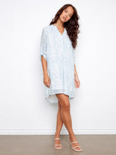 Load image into Gallery viewer, Tide Printed Cotton Blend Henley Shirt Dress
