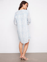 Load image into Gallery viewer, Tide Printed Cotton Blend Henley Shirt Dress
