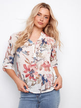 Load image into Gallery viewer, Artist Printed Dolman Cotton Blend Blouse
