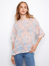 Load image into Gallery viewer, Trellis Printed Dolman Cotton Blend Blouse
