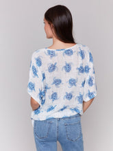 Load image into Gallery viewer, Tortoise Printed Cotton Gauze Blouse with Side Tie
