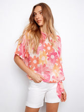 Load image into Gallery viewer, CB- Dandy Printed Cotton Gauze Blouse With Side Tie
