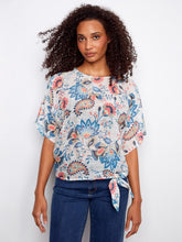 Load image into Gallery viewer, Rio Printed Cotton Gauze Blouse With Side Tie
