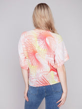 Load image into Gallery viewer, Punch Printed Cotton Gauze Blouse with Side Tie
