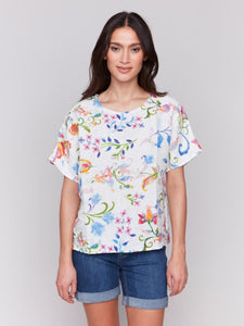 Utopia Printed Linen Dolman Top