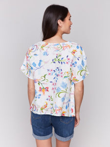 Utopia Printed Linen Dolman Top