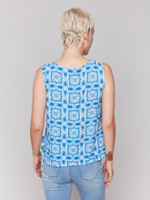 Load image into Gallery viewer, &quot;Illusion&quot; Printed Linen Blend Tank with Side Ties
