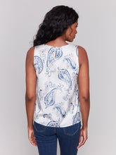 Load image into Gallery viewer, Ivory Printed Satin Tank
