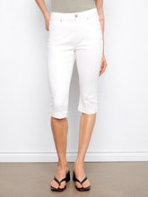 Load image into Gallery viewer, White Stretch Twill Pedal Pusher Pants
