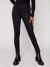 Load image into Gallery viewer, Black Twill Pant With Side Zipper
