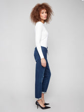 Load image into Gallery viewer, Blue Black Knit Denim Jogger
