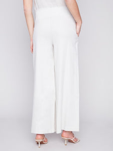 Natural Elastic Waist Linen-Blend Pull-On Pants