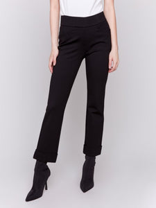 Black Cuffed Ponte Pant