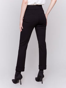 Black Cuffed Ponte Pant