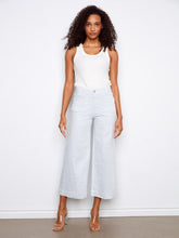 Load image into Gallery viewer, Striped Cropped Patch Pocket Flare Twill Pants

