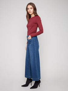 Indigo Patch Pocket Flare Denim