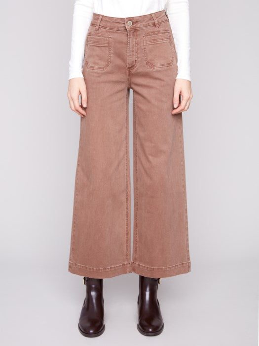 Truffle Patch Pocket Flare Twill Pants