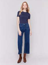 Load image into Gallery viewer, Indigo Patch Pocket Flare Jeans
