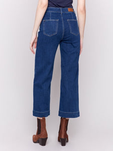 Indigo Patch Pocket Flare Jeans