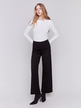 Load image into Gallery viewer, Black Pull-On Ponte Flare Pants
